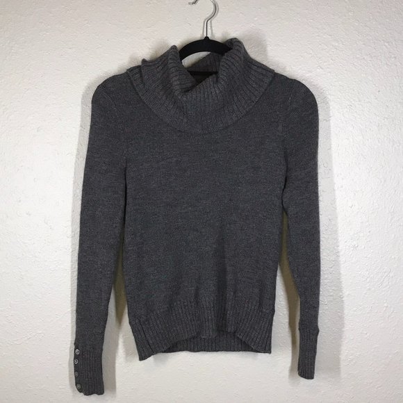 Tweeds Gray 100% Merino Wool Cowl Neck Sweater Petite - Picture 1 of 9